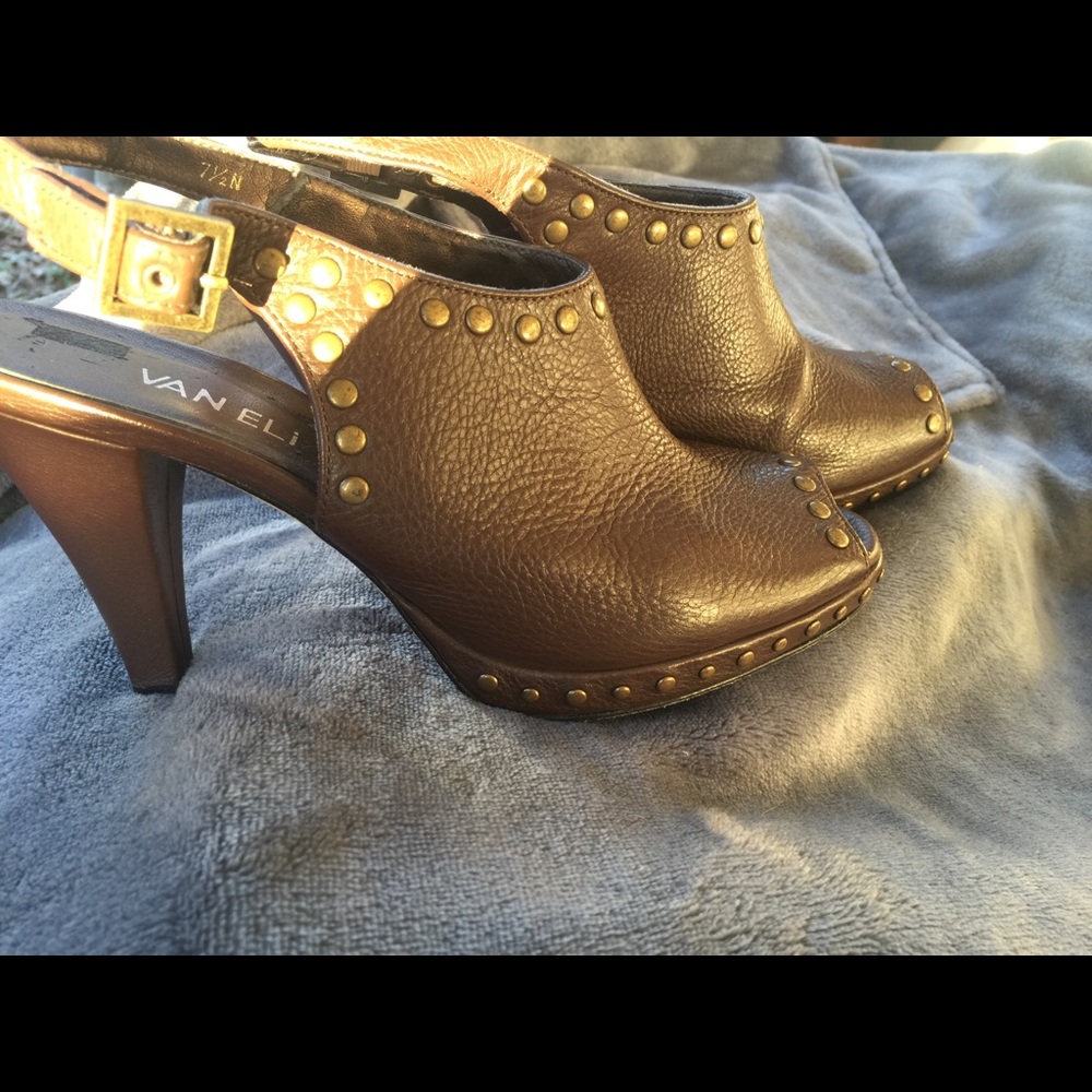 Vaneli leather Heels sz 7.5 N, peep toe - Picture 5 of 8